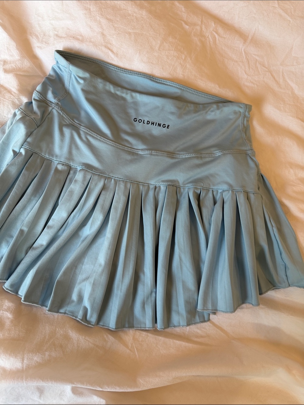 GoldHinge Women’s Sky Blue Pleated Skater Skirt